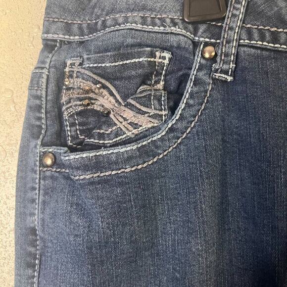 Lane Bryant Medium Blue 18 Regular Bootcut Women's Jeans Embroidered Pockets - Picture 5 of 8